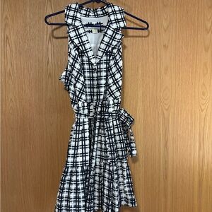 Anthropologie Black and White Plaid Mini Dress